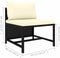 vidaXL - Middenbank - sectioneel - met - kussens - poly - rattan - zwart