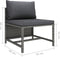 vidaXL - Middenbank - sectioneel - met - kussens - poly - rattan - grijs