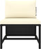 vidaXL - Middenbank - sectioneel - met - kussens - poly - rattan - zwart