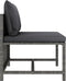 vidaXL - Middenbank - sectioneel - met - kussens - poly - rattan - grijs