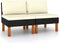 vidaXL - Middenbanken - 2 - st - poly - rattan - en - massief - eucalyptushout