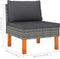 vidaXL - Middenbanken - 2 - st - poly - rattan - en - massief - eucalyptushout