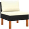 vidaXL - Middenbanken - 2 - st - poly - rattan - en - massief - eucalyptushout