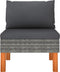 vidaXL - Middenbanken - 2 - st - poly - rattan - en - massief - eucalyptushout