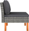 vidaXL - Middenbanken - 3 - st - poly - rattan - en - massief - eucalyptushout