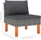 vidaXL - Middenbanken - 3 - st - poly - rattan - en - massief - eucalyptushout