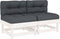 vidaXL - Middenbanken - met - kussens - 2 - st - massief - grenenhout - wit