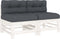 vidaXL - Middenbanken - met - kussens - 2 - st - massief - grenenhout - wit