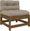 vidaXL - Middenbanken - met - kussens - 2 - st - massief - grenenhout - honingbruin