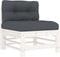 vidaXL - Middenbanken - met - kussens - 2 - st - massief - grenenhout - wit