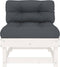 vidaXL - Middenbanken - met - kussens - 2 - st - massief - grenenhout - wit