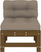 vidaXL - Middenbanken - met - kussens - 2 - st - massief - grenenhout - honingbruin