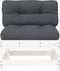vidaXL - Middenbanken - met - kussens - 2 - st - massief - grenenhout - wit