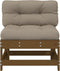 vidaXL - Middenbanken - met - kussens - 2 - st - massief - grenenhout - honingbruin
