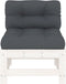 vidaXL - Middenbanken - met - kussens - 2 - st - massief - grenenhout - wit
