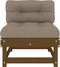 vidaXL - Middenbanken - met - kussens - 2 - st - massief - grenenhout - honingbruin
