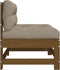 vidaXL - Middenbanken - met - kussens - 2 - st - massief - grenenhout - honingbruin