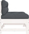 vidaXL - Middenbanken - met - kussens - 2 - st - massief - grenenhout - wit
