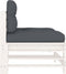 vidaXL - Middenbanken - met - kussens - 2 - st - massief - grenenhout - wit