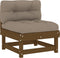 vidaXL - Middenbanken - met - kussens - 2 - st - massief - grenenhout - honingbruin