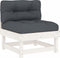 vidaXL - Middenbanken - met - kussens - 2 - st - massief - grenenhout - wit