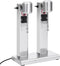 vidaXL Milkshake mixer met dubbele bekers roestvrij staal 2 L