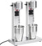 vidaXL Milkshake mixer met dubbele bekers roestvrij staal 2 L