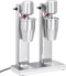 vidaXL Milkshake mixer met dubbele bekers roestvrij staal 2 L