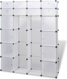 vidaXL - Modulaire - kast - met - 18 - compartimenten - wit - 37 - x - 146 - x - 180,5 - cm
