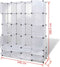 vidaXL - Modulaire - kast - met - 18 - compartimenten - wit - 37 - x - 146 - x - 180,5 - cm