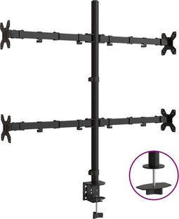 vidaXL - Monitorbeugel - VESA - 75/100 - mm - zwart - staal
