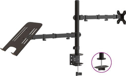 vidaXL - Monitorbeugel - VESA - 75/100 - mm - zwart - staal