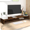 vidaXL - Monitorstandaard - 100x24x13 - cm - bewerkt - hout - gerookt - eikenkleurig