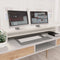 vidaXL - Monitorstandaard - 100x24x13 - cm - bewerkt - hout - bruineikenkleurig