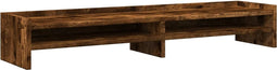 vidaXL - Monitorstandaard - 100x24x16 - cm - bewerkt - hout - gerookt - eikenkleurig