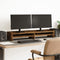 vidaXL - Monitorstandaard - 100x24x16 - cm - bewerkt - hout - gerookt - eikenkleurig