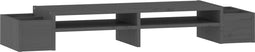 vidaXL - Monitorstandaard - 100x27,5x15 - cm - massief - grenenhout - grijs