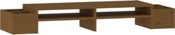 vidaXL - Monitorstandaard - 100x27,5x15 - cm - massief - grenenhout - honingbruin