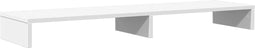 vidaXL - Monitorstandaard - 100x27x10 - cm - bewerkt - hout - wit