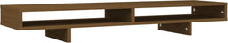 vidaXL - Monitorstandaard - 100x27x14 - cm - massief - grenenhout - honingbruin
