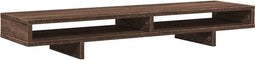 vidaXL - Monitorstandaard - 100x27x15 - cm - bewerkt - hout - bruin - eikenkleurig
