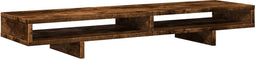 vidaXL - Monitorstandaard - 100x27x15 - cm - bewerkt - hout - gerookt - eikenkleurig