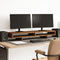 vidaXL - Monitorstandaard - 100x27x15 - cm - bewerkt - hout - gerookt - eikenkleurig