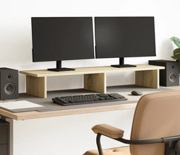 vidaXL - Monitorstandaard - 100x27x15 - cm - bewerkt - hout - sonoma - eikenkleurig