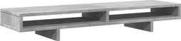 vidaXL - Monitorstandaard - 100x27x15 - cm - bewerkt - hout - betongrijs