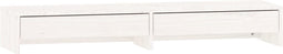 vidaXL - Monitorstandaard - 100x27x15 - cm - massief - grenenhout - wit