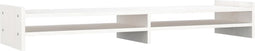 vidaXL - Monitorstandaard - 100x27x15 - cm - massief - grenenhout - wit