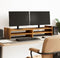 vidaXL - Monitorstandaard - 100x27x20 - cm - bewerkt - hout - oud - houtkleurig
