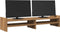 vidaXL - Monitorstandaard - 100x27x20 - cm - bewerkt - hout - artisanaal - eiken