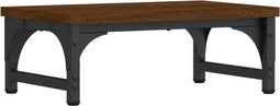 vidaXL - Monitorstandaard - 37x23x14 - cm - bewerkt - hout - bruin - eikenkleur